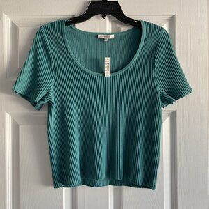 Madewell Women's XL Turquoise Cropped Sweater Top NWT